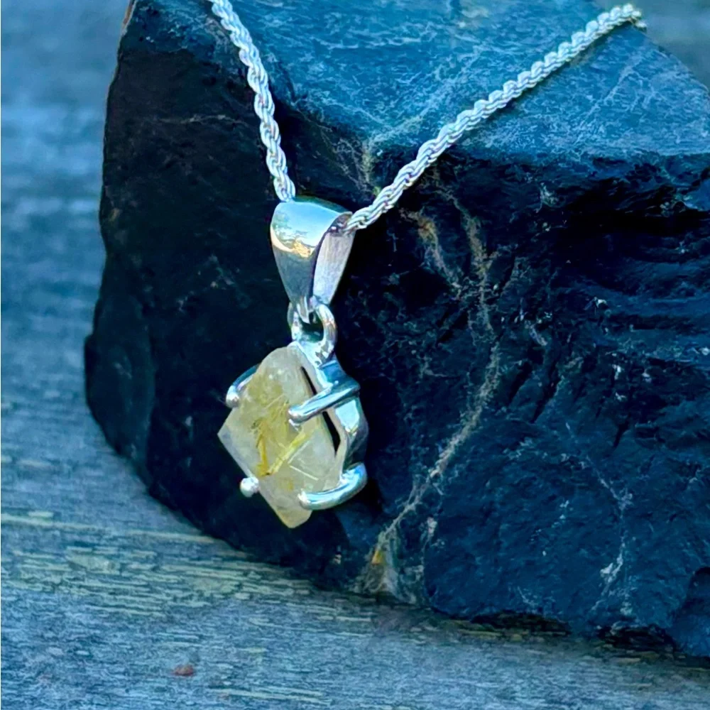 Golden Rutilated Quartz Necklace - Picture 11 of 15